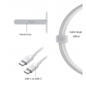 .  Helper USB-C to USB-C (White) (1,8m)