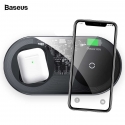 .    Baseus Simple 2 in 1 Wireless Charger for iPhone+AirPods Crystal Black