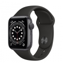  Apple Watch Series 6 GPS + LTE 44mm Space Gray Aluminum Case with Black Sport B. (M07H3)