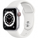  Apple Watch Series 6 GPS + LTE 40mm Silver Aluminum Case with White Sport B. (M02N3)