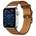  Apple Watch Hermes Series 6 LTE 44mm Silver STEEL Case w.Noir Single Tour Buckle (MG3G3)
