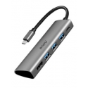 . - WIWU 5 in 1 USB-C Hub (Gray) (0,1m) (A531H)