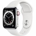  Apple Watch Series 6 GPS + LTE 40mm Silver St.Steel Case w. White Sport B. (M02U3)