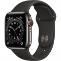  Apple Watch Series 6 GPS + LTE 40mm Graphite St.Steel Case w. Black Sport B (M02Y3)