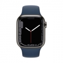  Apple Watch Series 7 GPS + LTE 41mm Graphite St.Steel Case w. Abyss Blue S. Band (MKHJ3)