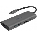 . - WIWU Alpha 8 in 1 USB-C Hub (Gray) (0,1m) (A831HTR)