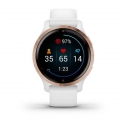 - Garmin Venu 2S Rose Gold Bezel with White Case and Silicone Band (010-02429-13)