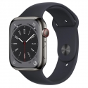 Apple Watch Series 8 GPS+LTE 45mm Graphite St.Steel Midnight Sport Band (MNKU3)