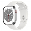  Apple Watch Series 8 GPS + LTE 45mm Silver St.Steel White Sport Band (MNKE3)