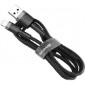 .  Baseus Cafule Cable USB For lightning 2.4 A 0.5M (Black/Grey) (1m) (CALKLF-AG1)